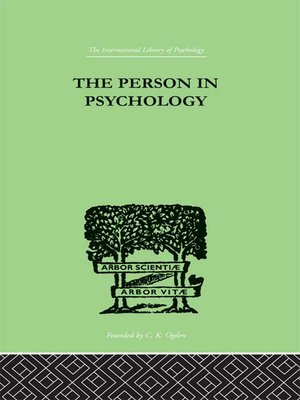cover image of The Person In Psychology